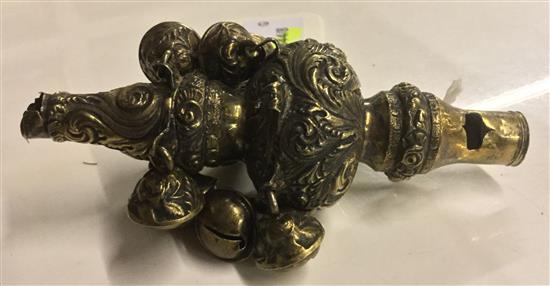 Victorian silver babys rattle (a.f)